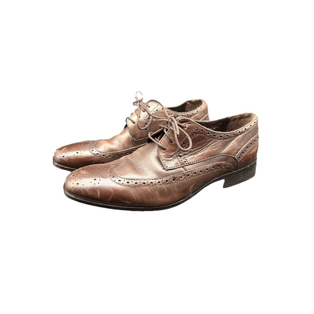 Bostonian Brown Leather Wingtip Oxford Dress Shoes Mens 9W Vintage‎